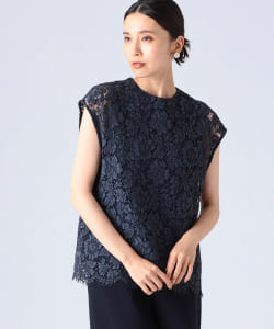 ROOM NO.8 BLACK / レース ノースリーブ トップス