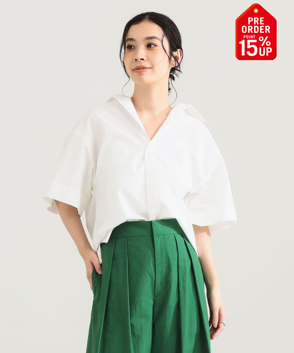 【+15%ポイントUP】AK+1 エーケーワン / ハーフスリーブ コットン シャツ シャツ・ブラウス WOMEN WHITE ONE SIZE 【+15%ポイントUP】AK+1 エーケーワン / ハーフスリーブ コットン シャツ シャツ・ブラウス WOMEN WHITE ONE SIZE