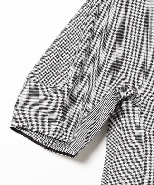 EFFE BEAMS ワイドシャツ　レディース　コットン　日本製　チドリ柄 EFFE BEAMS（エッフェ ビームス）リボンタイ 千鳥 ブラウス