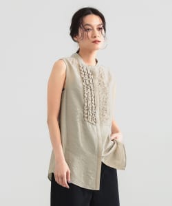 レーヨンリネン フリルヨーク ブラウス