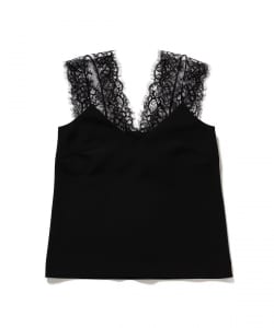 ROOM NO.8 BLACK / レース サテン キャミソール