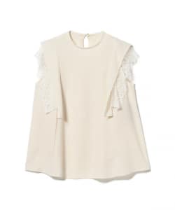 ROOM NO.8 BLACK / レース ノースリーブ ブラウス