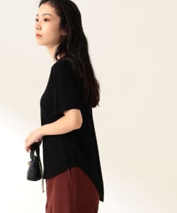 Demi-Luxe BEAMS / ラウンドヘム レーヨンTシャツ