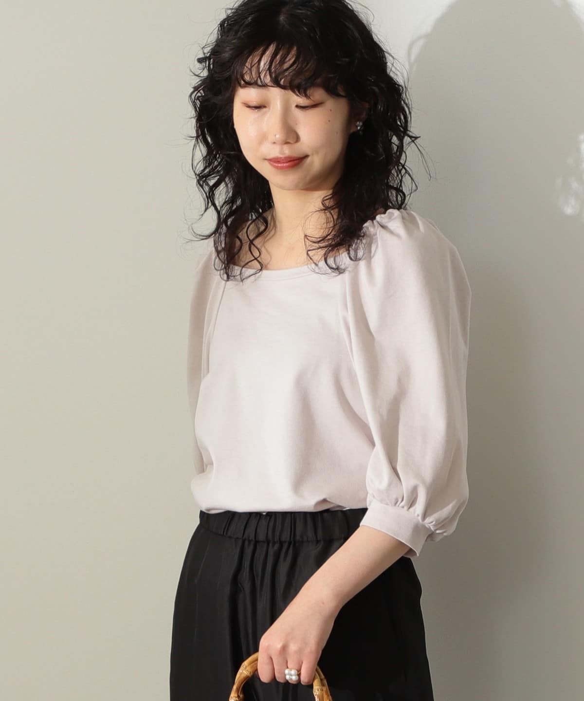 コンパクト フレンチテリー プルオーバー Tシャツ・カットソー WOMEN P. GREY 36 コンパクト フレンチテリー プルオーバー Tシャツ・カットソー WOMEN P. GREY 36