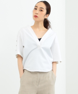 CINOH / ボタンスリーブ Tシャツ