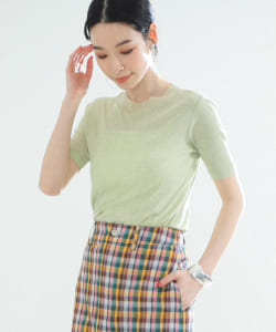 AURALEE / GIZA SUPER HIGH GAUGE SHEER RIB TEE