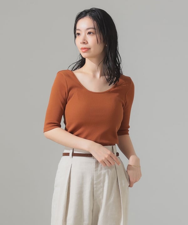 Demi-Luxe BEAMS(デミルクス ビームス)丸胴 テレコ Tシャツ(T Demi-Luxe BEAMS(デミルクス ビームス)丸胴 テレコ Tシャツ(T