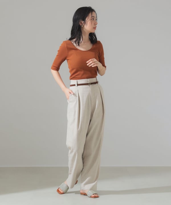 Demi-Luxe BEAMS(デミルクス ビームス)丸胴 テレコ Tシャツ(T Demi-Luxe BEAMS(デミルクス ビームス)丸胴 テレコ Tシャツ(T