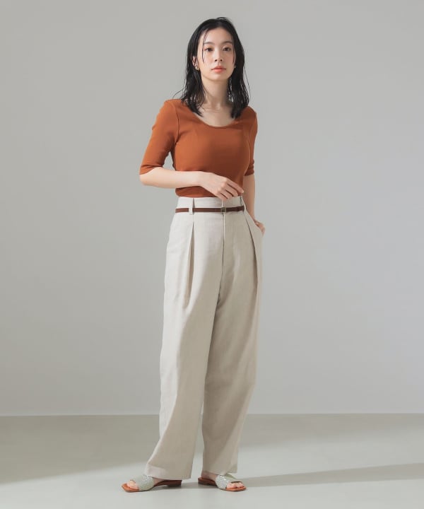【Demi-Luxe BEAMS】ONE SIZE 丸胴 テレコ 長袖 Tシャツ Demi-Luxe BEAMS（デミルクス ビームス）丸胴 テレコ 長袖 T