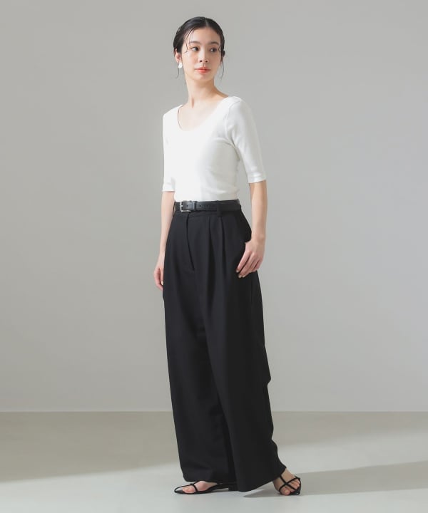 【Demi-Luxe BEAMS】ONE SIZE 丸胴 テレコ 長袖 Tシャツ Demi-Luxe BEAMS（デミルクス ビームス）丸胴 テレコ Tシャツ（T