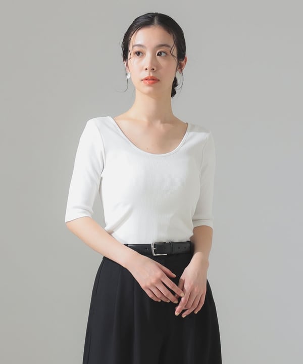 Demi-Luxe BEAMS（デミルクス ビームス）丸胴 テレコ Tシャツ（T