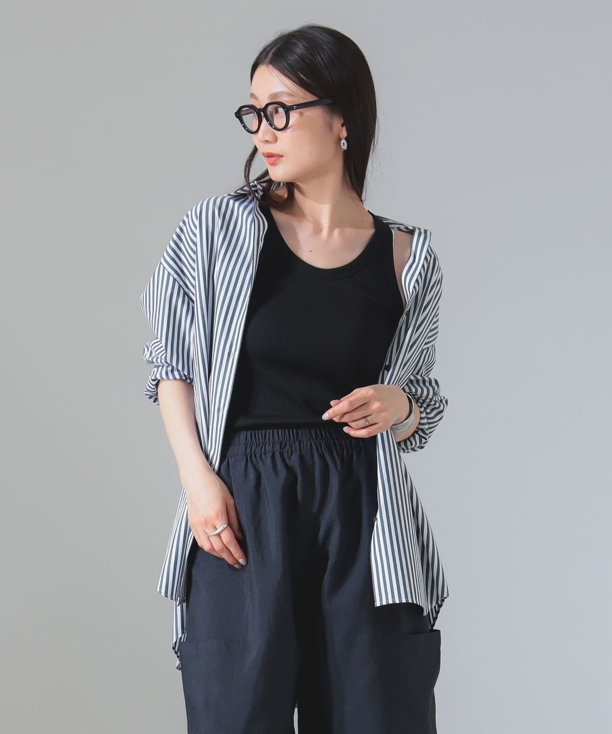 丸胴 テレコ タンクトップ Tシャツ・カットソー WOMEN BLACK ONE SIZE 丸胴 テレコ タンクトップ Tシャツ・カットソー WOMEN BLACK ONE SIZE
