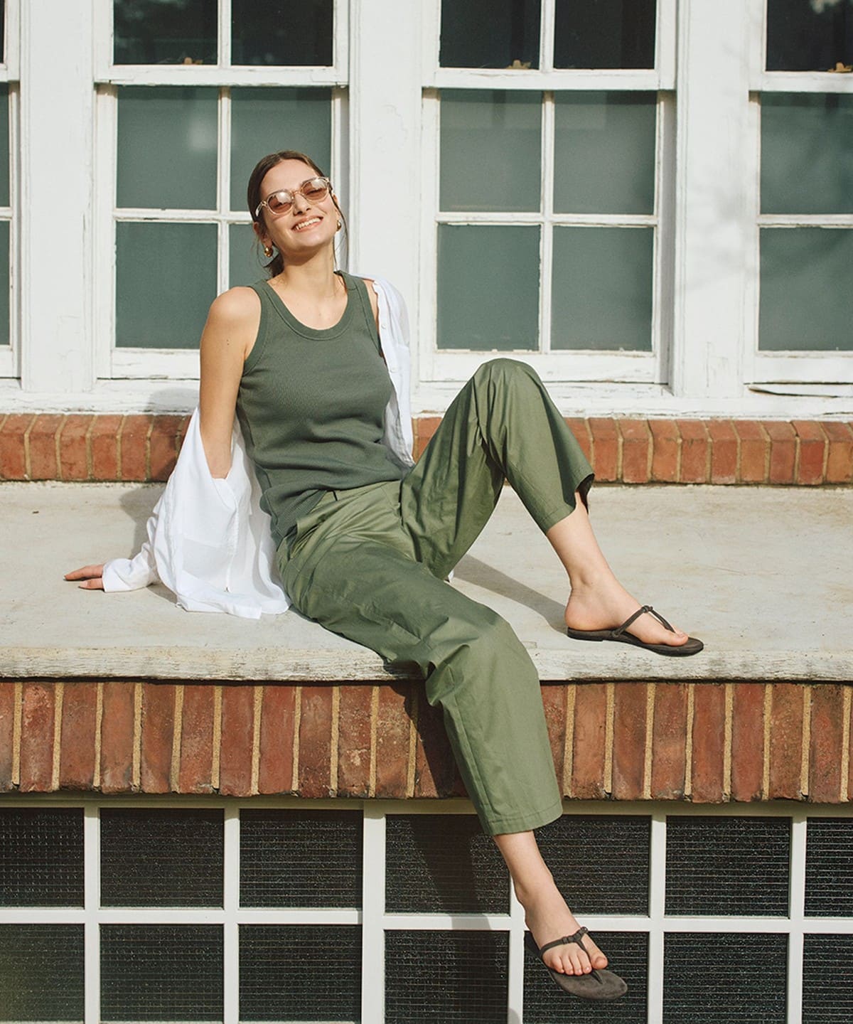 AK+1 エーケーワン / リブ タンクトップ Tシャツ・カットソー WOMEN OLIVE ONE SIZE AK+1 エーケーワン / リブ タンクトップ Tシャツ・カットソー WOMEN OLIVE ONE SIZE