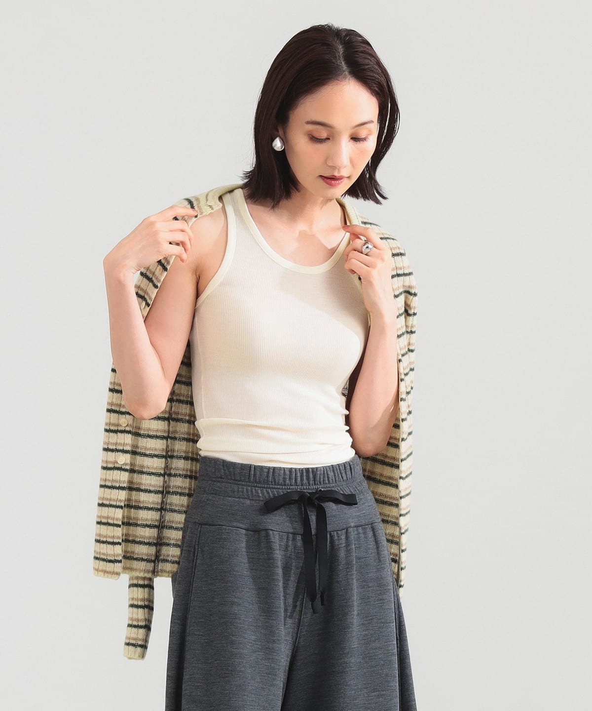 AURALEE オーラリー / WOOL SILK SOFT RIB TANK Tシャツ・カットソー WOMEN IVORY 1 AURALEE オーラリー / WOOL SILK SOFT RIB TANK Tシャツ・カットソー WOMEN IVORY 1