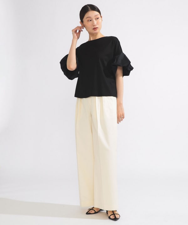 新品未使用 Demi-Luxe BEAMS バルーンスリーブ コンビカットソー Demi-Luxe BEAMS（デミルクス ビームス）コンビネーション