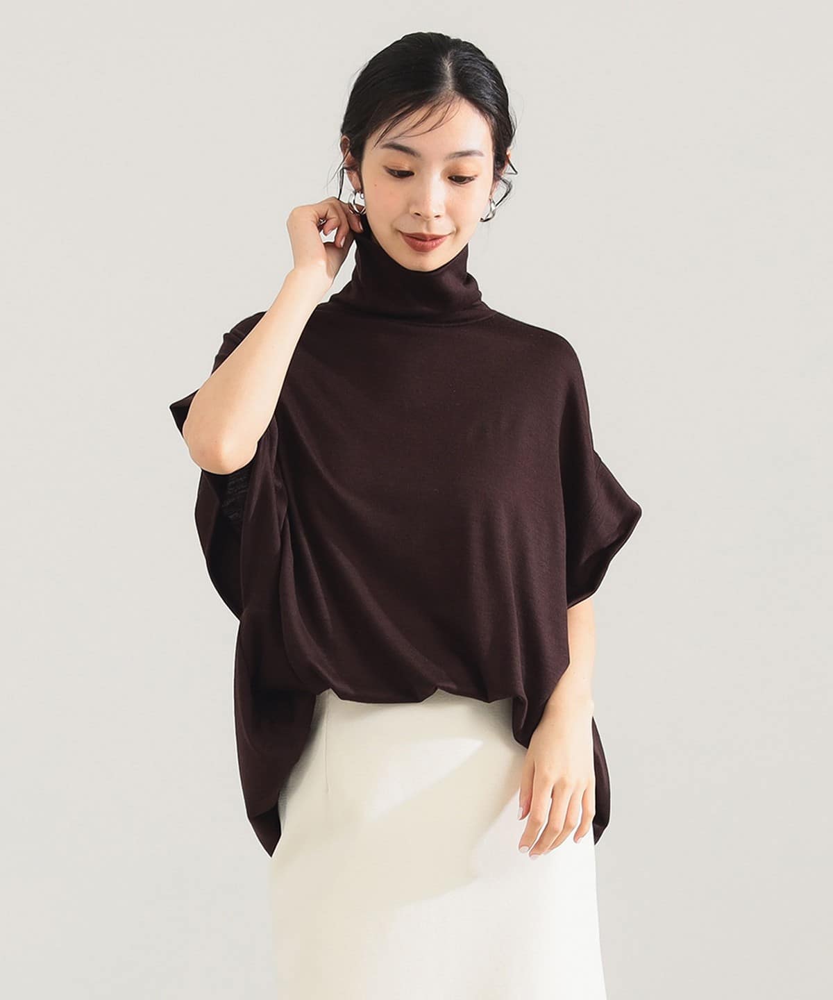 【別注】COG THE BIGSMOKE コグ ザ ビッグスモーク / KENNA ハイネック フレンチスリーブ トップス Tシャツ・カットソー WOMEN 別注CHOCOLATE 1 【別注】COG THE BIGSMOKE コグ ザ ビッグスモーク / KENNA ハイネック フレンチスリーブ トップス Tシャツ・カットソー WOMEN 別注CHOCOLATE 1