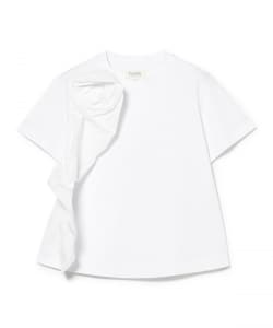 Psophia / アシンメトリー フリル ハーフスリーブ Tシャツ