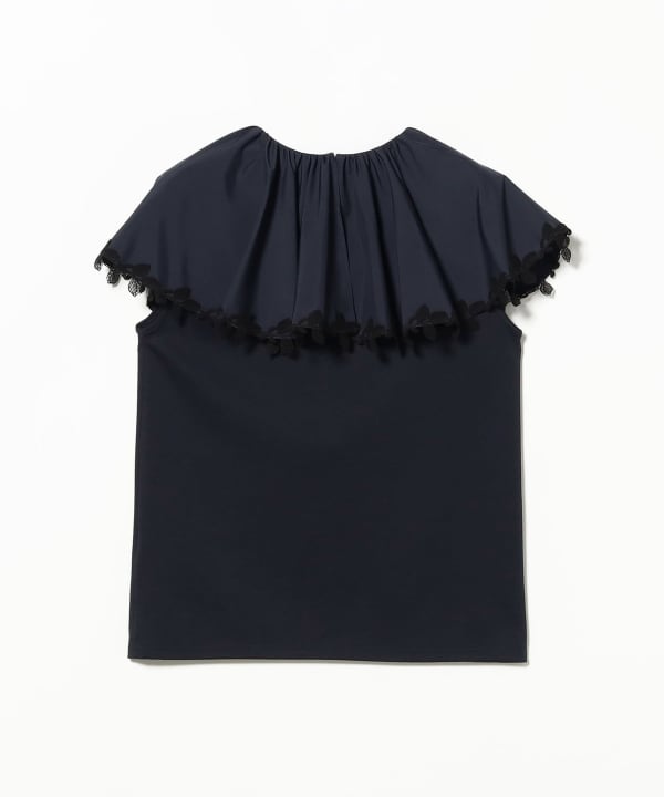 Lace-trimmed cut and sew top