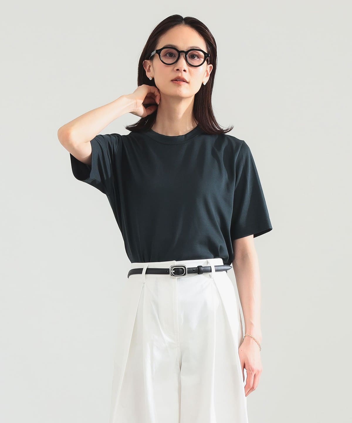 Demi-Luxe BEAMS SLOANE ウールポリエステル クルーネックT BEAMS SELECTION for WOMEN（ビームス セレクション for ウィメン