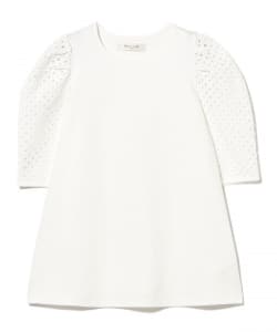 刺繍レース スリーブ Tシャツ