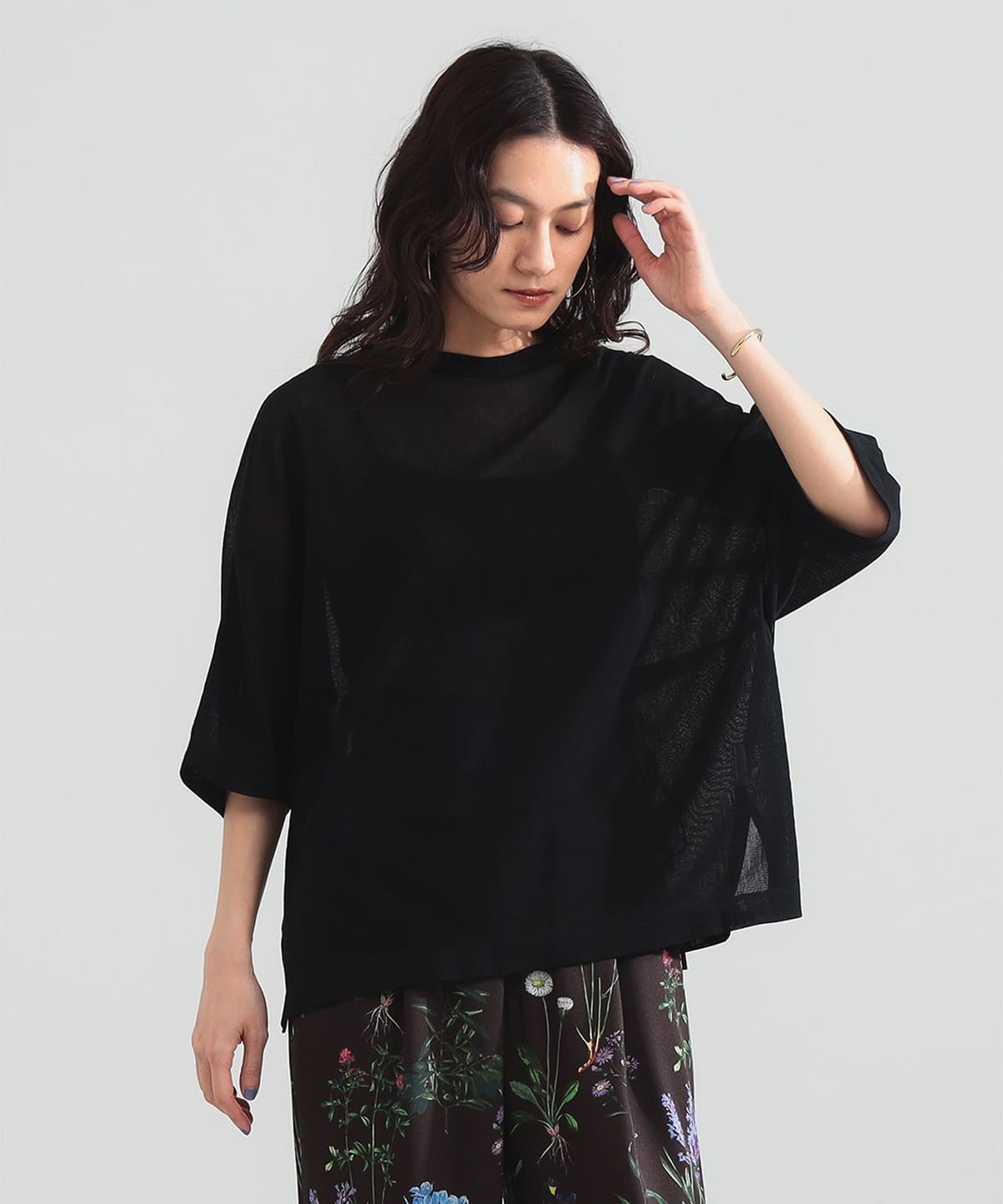 Demi-Luxe BEAMS（デミルクス ビームス）コットン チュール オーバー T