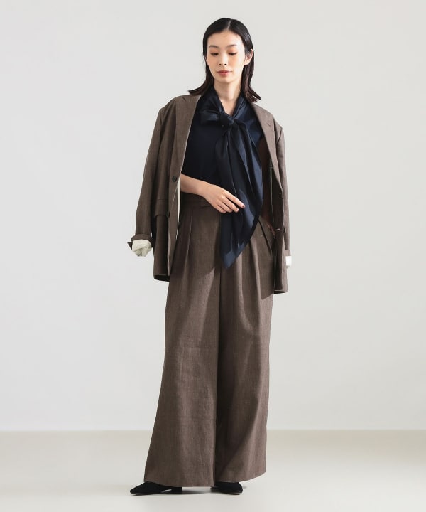 【+10%ポイントUP】AK+1 / コットン リボン ノースリーブ カットソー BEAMS STAFF：H165　Size：ONE SIZE