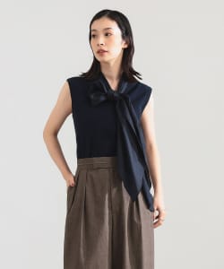 【+10%ポイントUP】AK+1 / コットン リボン ノースリーブ カットソー