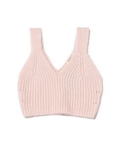 AURALEE / WOOL BABY CAMEL BRUSHED YARN KNIT CAMISOLE