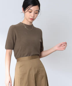 Demi-Luxe BEAMS / コットン ガーター編み プルオーバーニット