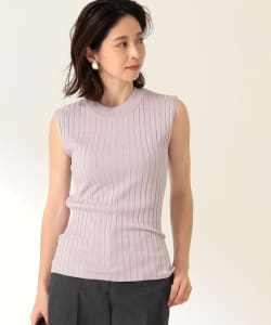 Demi-Luxe BEAMS / シルク リブ ノースリーブニット