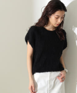 SLOANE / へアリーコットン フレンチスリーブニット