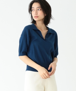 JOHN SMEDLEY / コットン スキッパー ハーフスリーブ ニット