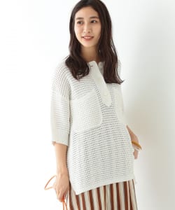 ADAWAS / メッシュ ヘンリーネック トップス