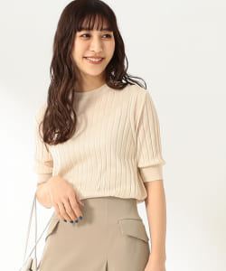 SLOANE / 18ゲージ シルク リブ ショートスリーブニット