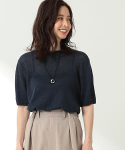 ■SLOANE / 12ゲージ リネン天竺 クルーネックニット