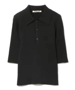 AURALEE / GIZA HIGH GAUGE RIB KNIT POLO