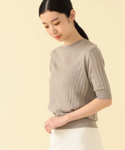 【アウトレット】SLOANE / 18G ワイドリブ シルク ハーフスリーブニット