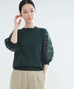 Demi-Luxe BEAMS / ラッセルレーススリーブ ニット