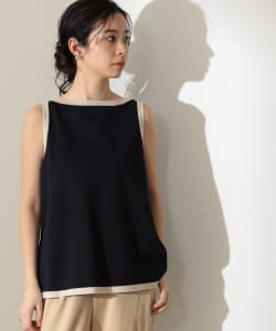 SLOANE × Demi-Luxe BEAMS / 別注 ハーフミラノリブ 配色 ノースリーブ ニット