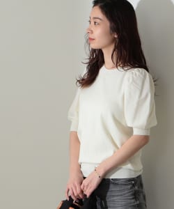 Demi-Luxe BEAMS / パフスリーブ クルーネック プルオーバー