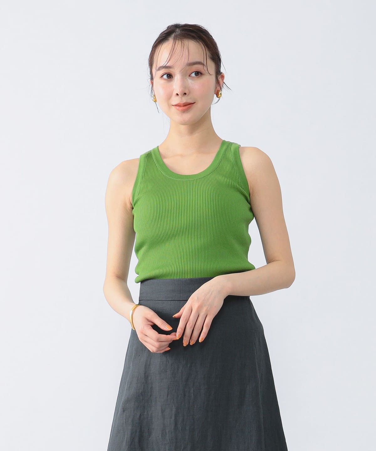 AURALEE オーラリー / GIZA HIGH GAUGE RIB KNIT TANK トップス WOMEN GREEN 1 AURALEE オーラリー / GIZA HIGH GAUGE RIB KNIT TANK トップス WOMEN GREEN 1