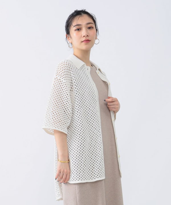 Theory 24SS 定価3.9万 当てはまり メッシュ編みポロニット