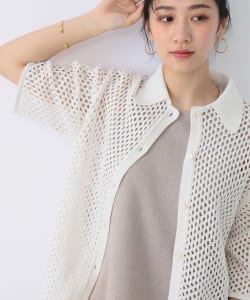 Demi-Luxe BEAMS / 女裝 網布 POLO領 針織 上衣