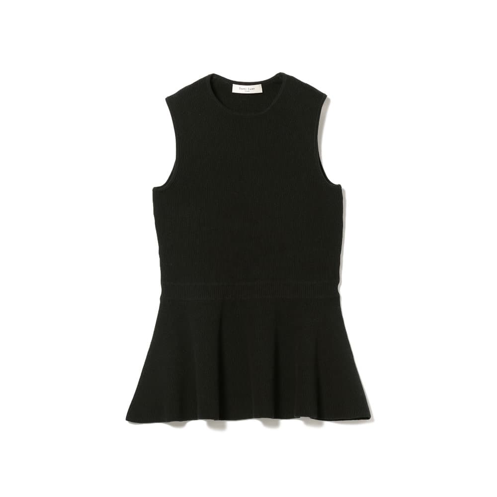 ノースリーブ ペプラム ニットプルオーバー トップス WOMEN BLACK ONE SIZE ノースリーブ ペプラム ニットプルオーバー トップス WOMEN BLACK ONE SIZE