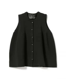 ROOM NO.8 BLACK / コットン ガーター ノースリーブ トップス
