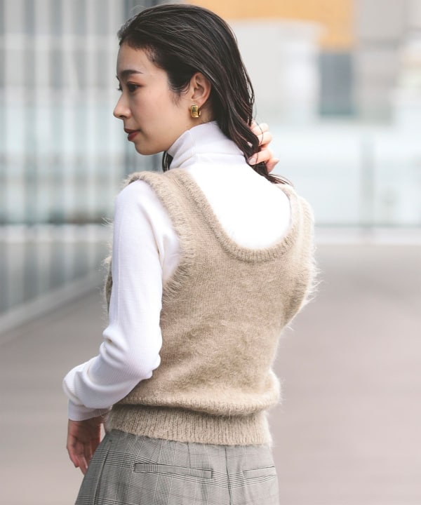 Demi-Luxe BEAMS AURALEE / BRUSHED SUPER KID MOHAIR KNIT TANK