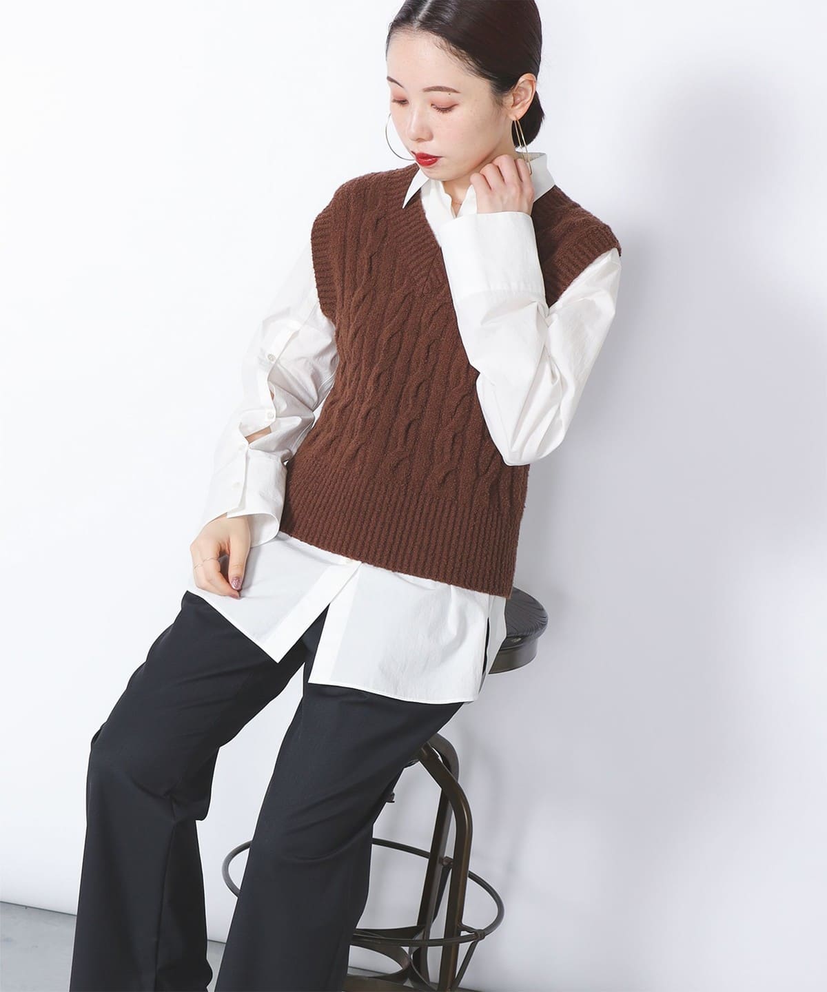 1% テンセルアセテートベスト Demi-Luxe BEAMS BEAMS Demi-Luxe BEAMS針織背心 (上衣背心) 郵購 |