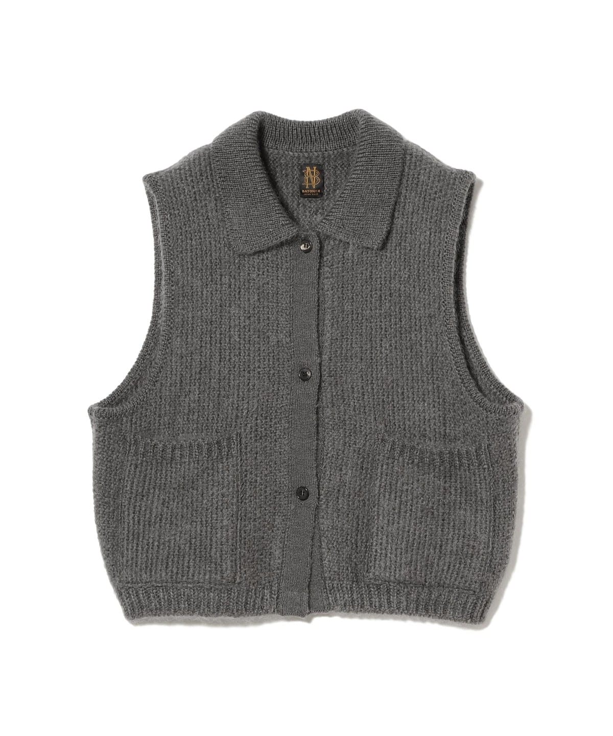 BATONER バトナー / モヘヤ ピケ ポロ ベスト トップス WOMEN GREY 1 BATONER バトナー / モヘヤ ピケ ポロ ベスト トップス WOMEN GREY 1