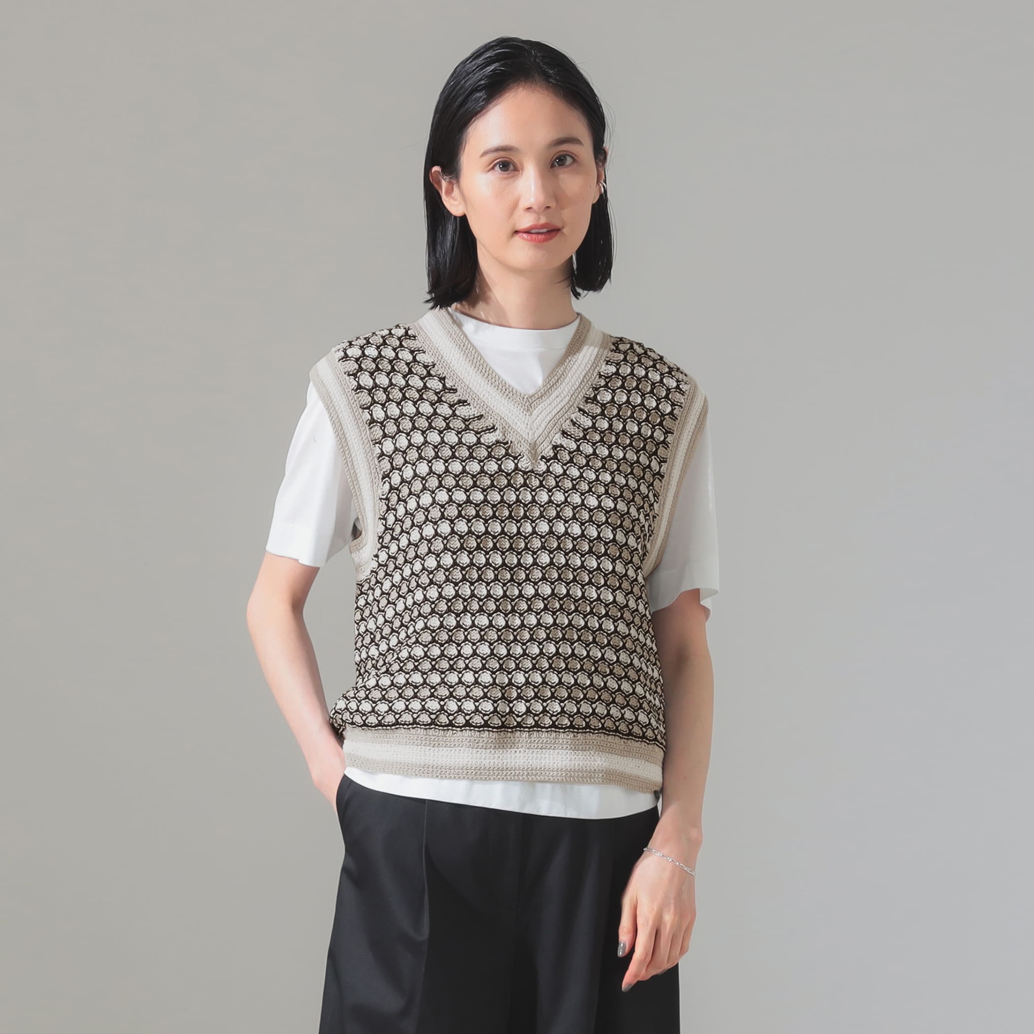 【別注】Krochet / コットン ベスト トップス WOMEN 別注WHITE/GREY/BLACK XS 【別注】Krochet / コットン ベスト トップス WOMEN 別注WHITE/GREY/BLACK XS