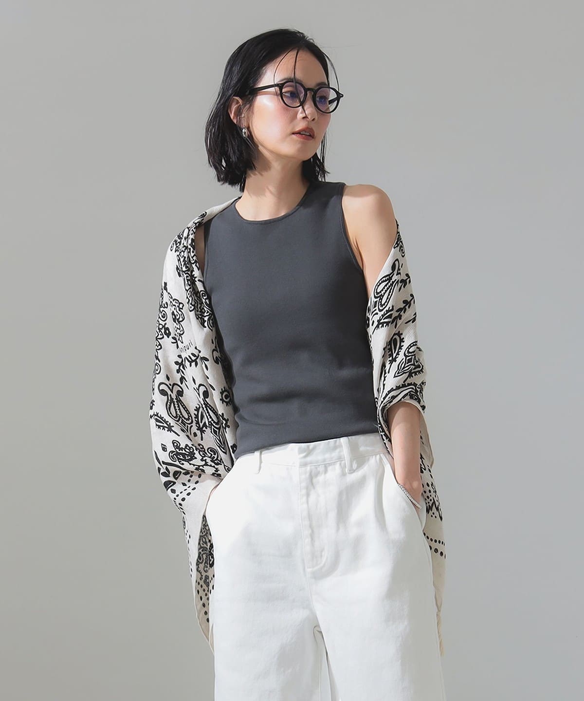 16ゲージ コットン ノースリーブ プルオーバー トップス WOMEN CHARCOAL. GREY ONE SIZE 16ゲージ コットン ノースリーブ プルオーバー トップス WOMEN CHARCOAL. GREY ONE SIZE